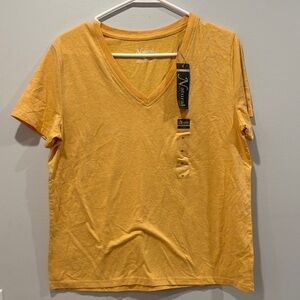 Natural Reflections Mustard V-Neck Short Sleeve Tee